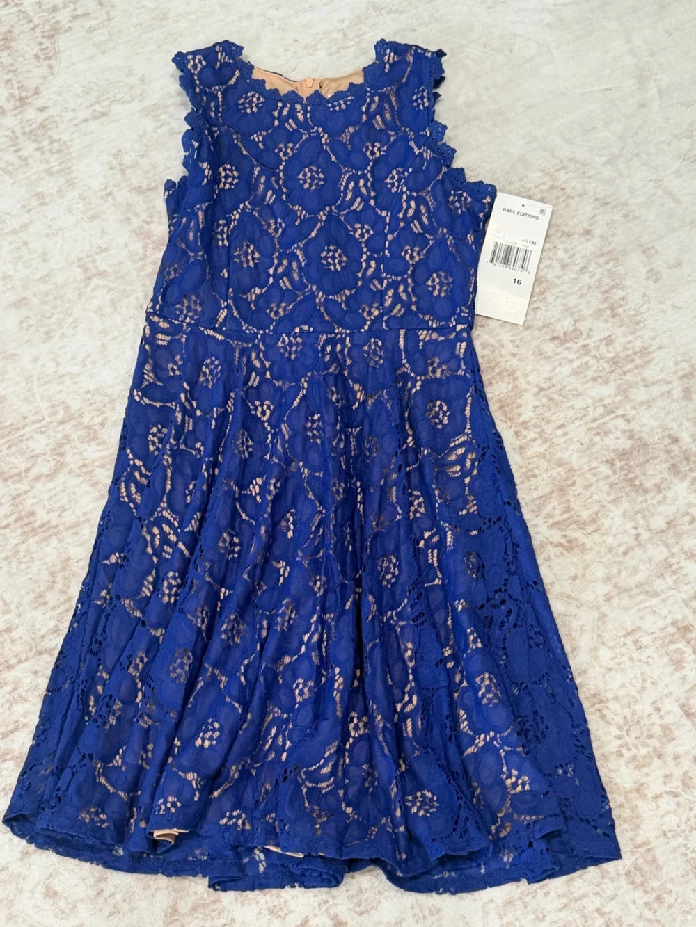 Rare Editions Royal Blue Lace A-Line Skirt- NWT